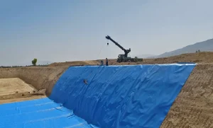 استخر ذخیره آب با عایق ژئوممبران