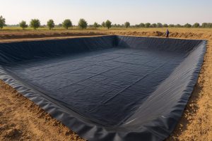 اجرای ژئوممبران PVC در استخر کشاورزی